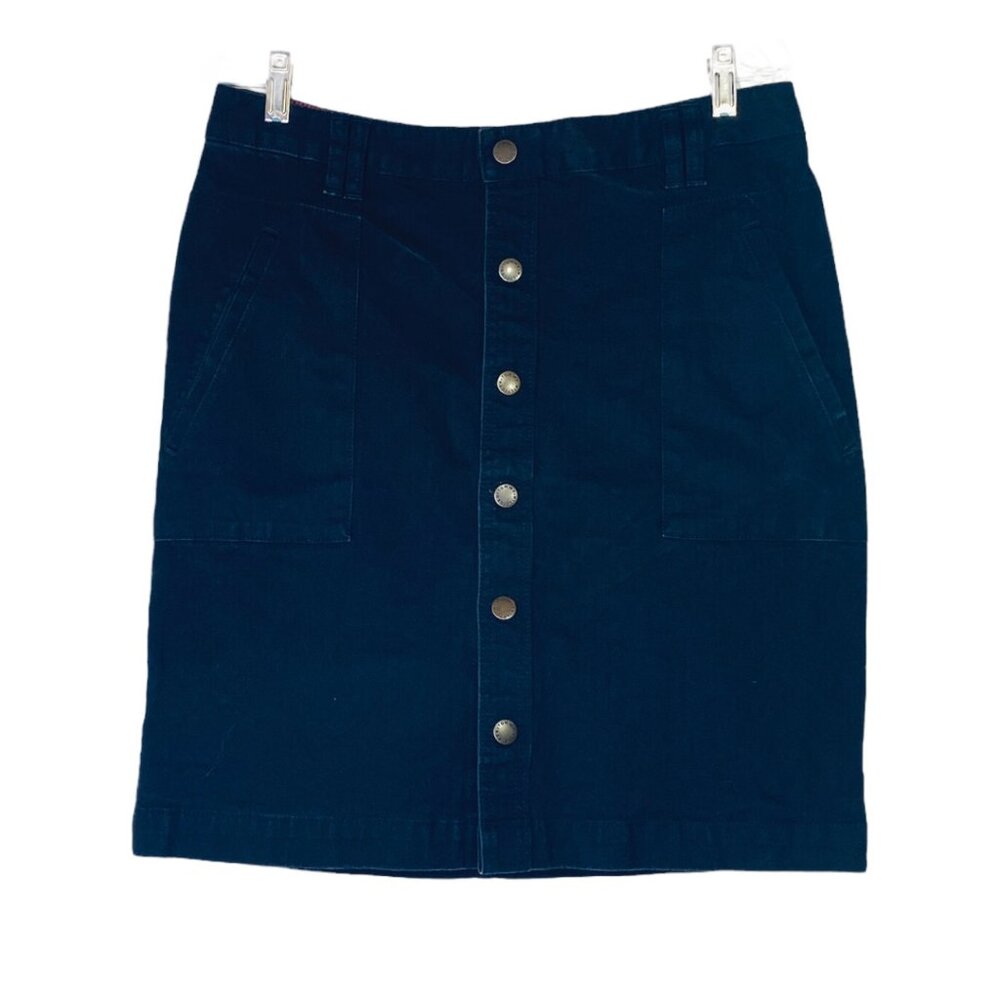 Tommy Hilfiger Y2K Denim Skirt 90s Vintage Button Close Womens SZ 14 Black Jean - Picture 11 of 12